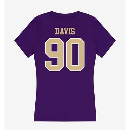 Washington - NCAA Football : Elinneus Davis - Women's V-Neck T-Shirt-1