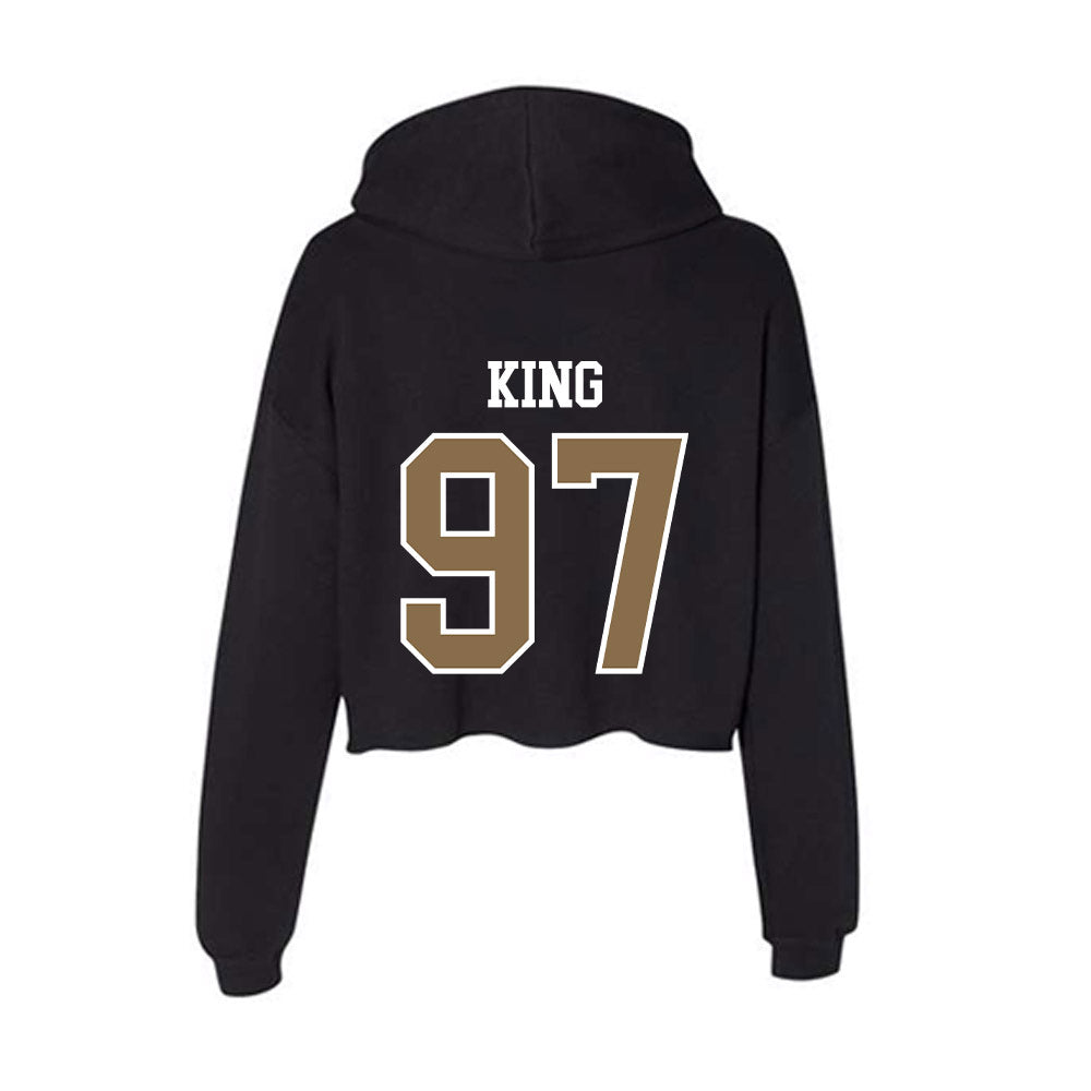 Wofford - NCAA Football : John King - Women's Crop Fleece Hoodie-1