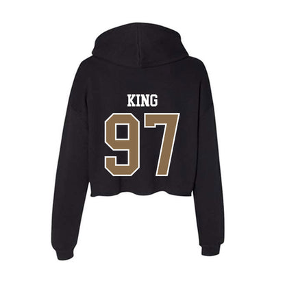 Wofford - NCAA Football : John King - Women's Crop Fleece Hoodie-1
