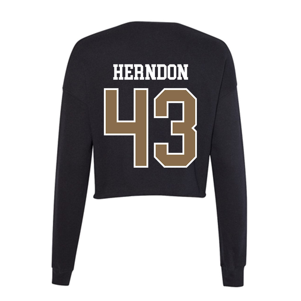 Wofford - NCAA Baseball : Hunter Herndon - Women's Cropped Crew Fleece-1