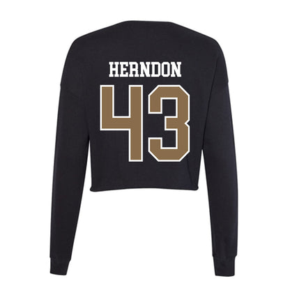 Wofford - NCAA Baseball : Hunter Herndon - Women's Cropped Crew Fleece-1