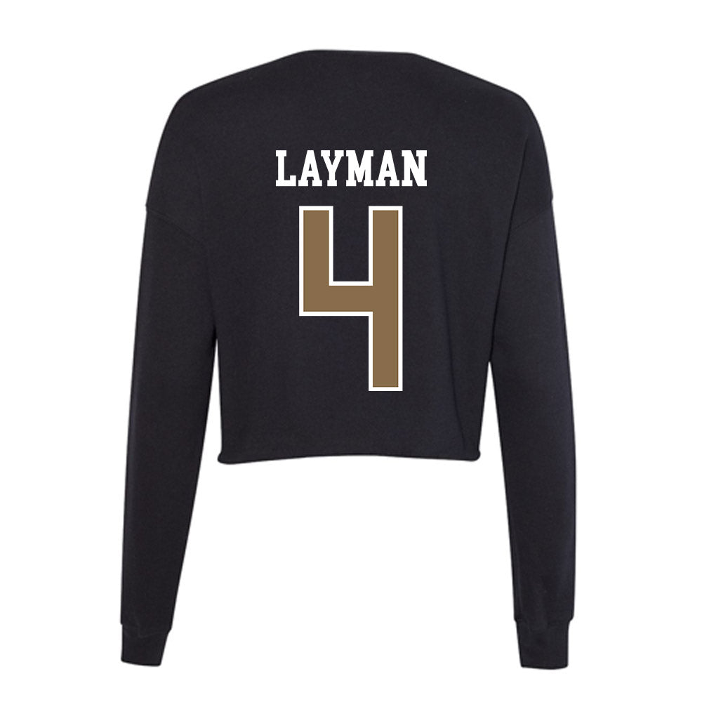 Wofford - NCAA Baseball : James Layman - Women's Cropped Crew Fleece-1