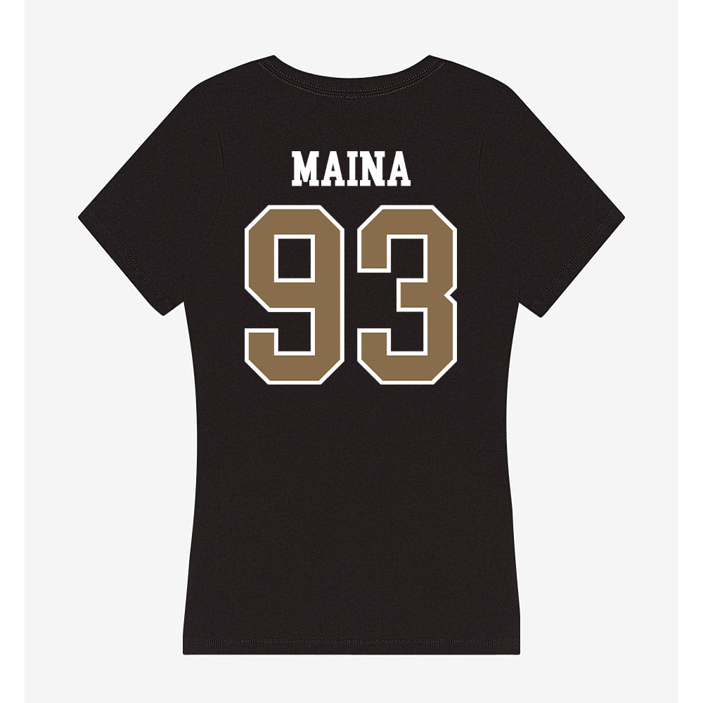 Wofford - NCAA Football : Brandon Maina - Women's V-Neck T-Shirt-1