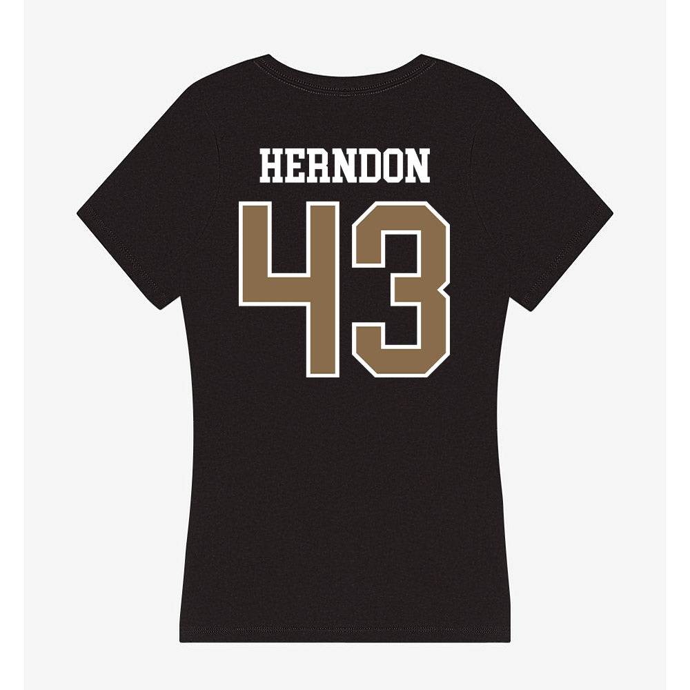 Wofford - NCAA Baseball : Hunter Herndon - Women's V-Neck T-Shirt-1