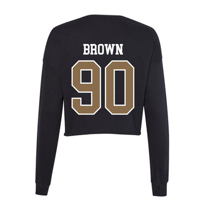Wofford - NCAA Football : Omarion Brown - Women's Cropped Crew Fleece-1