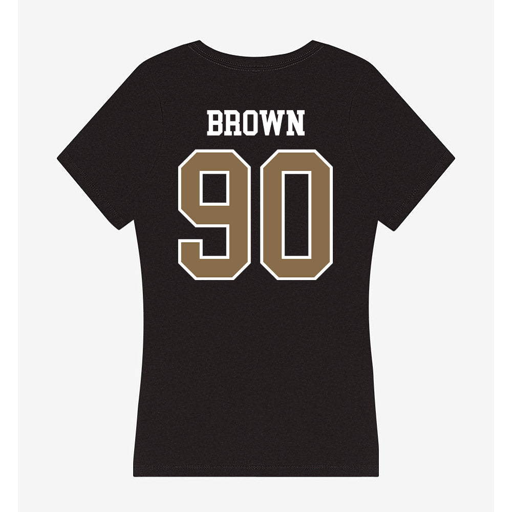 Wofford - NCAA Football : Omarion Brown - Women's V-Neck T-Shirt-1