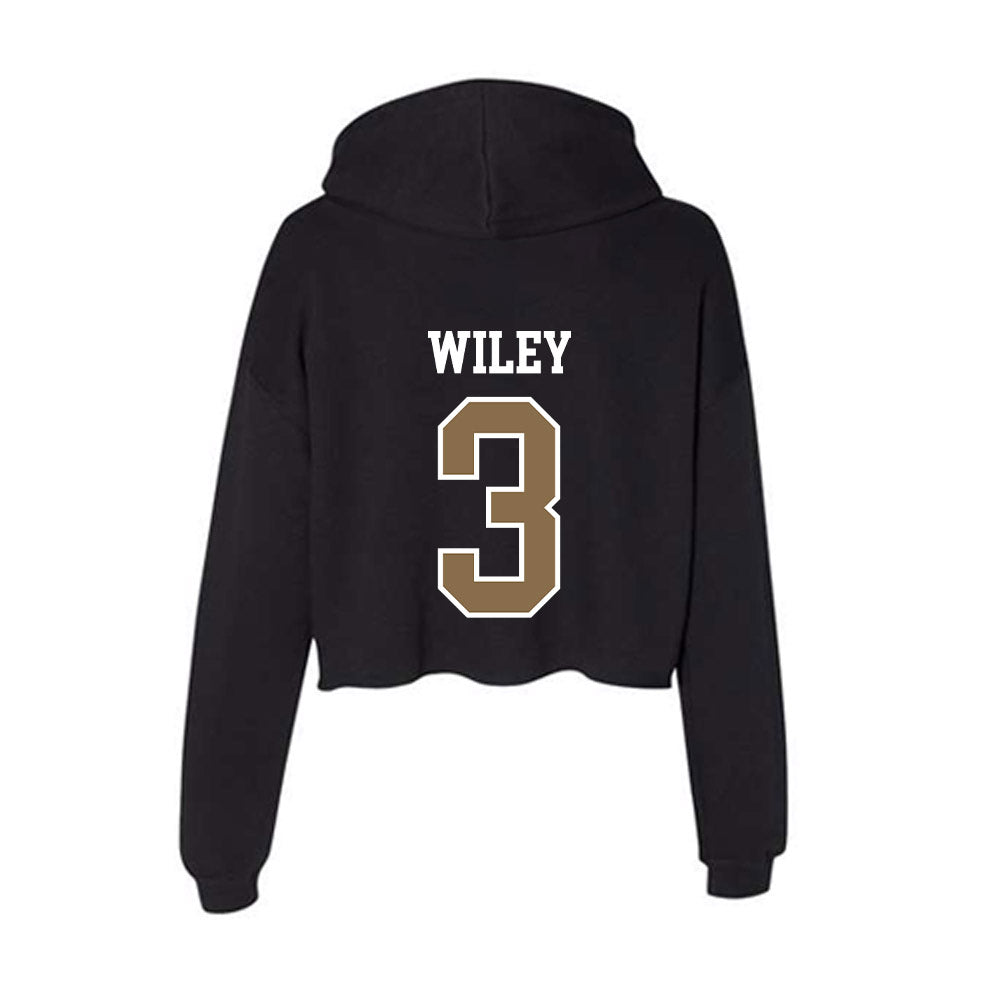 Wofford - NCAA Baseball : David Wiley - Women's Crop Fleece Hoodie-1