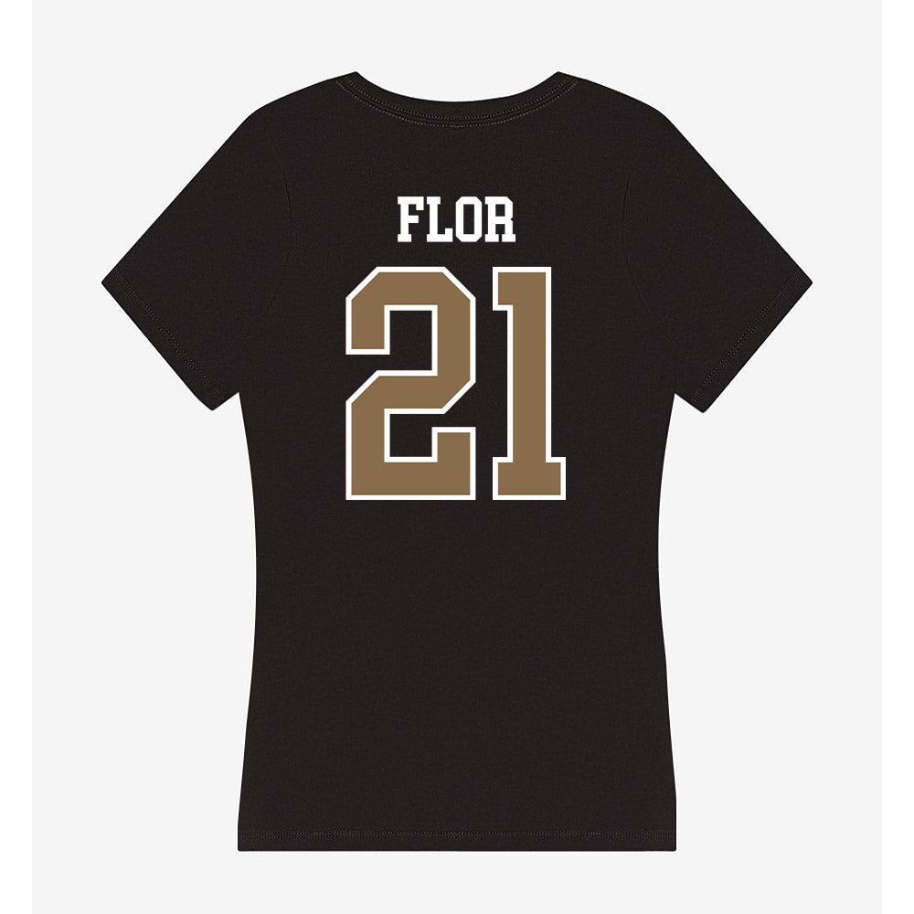 Wofford - NCAA Women's Basketball : Mia Flor - Women's V-Neck T-Shirt-1