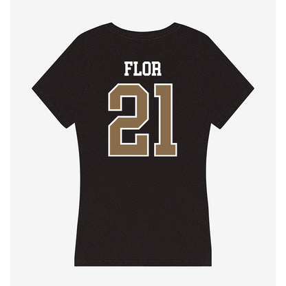 Wofford - NCAA Women's Basketball : Mia Flor - Women's V-Neck T-Shirt-1