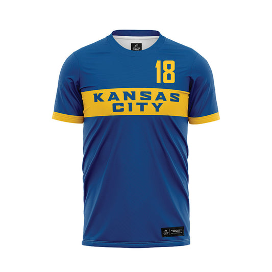 UMKC - NCAA Men's Soccer : Mathias Baucher - Blue Soccer Jersey-0