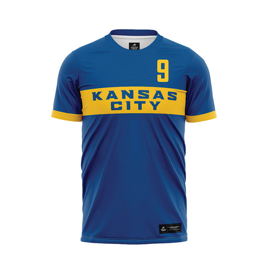 UMKC - NCAA Men's Soccer : Elie Kisoka - Blue Soccer Jersey-0