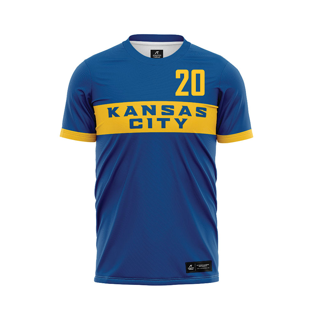 UMKC - NCAA Men's Soccer : Raphael Kistmann - Blue Soccer Jersey-0