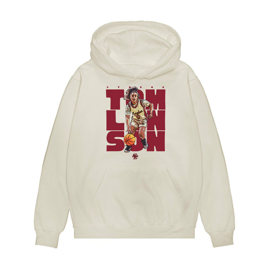 Boston College - NCAA Women's Basketball : Athena Tomlinson - Caricature Premium Hooded Sweatshirt-0