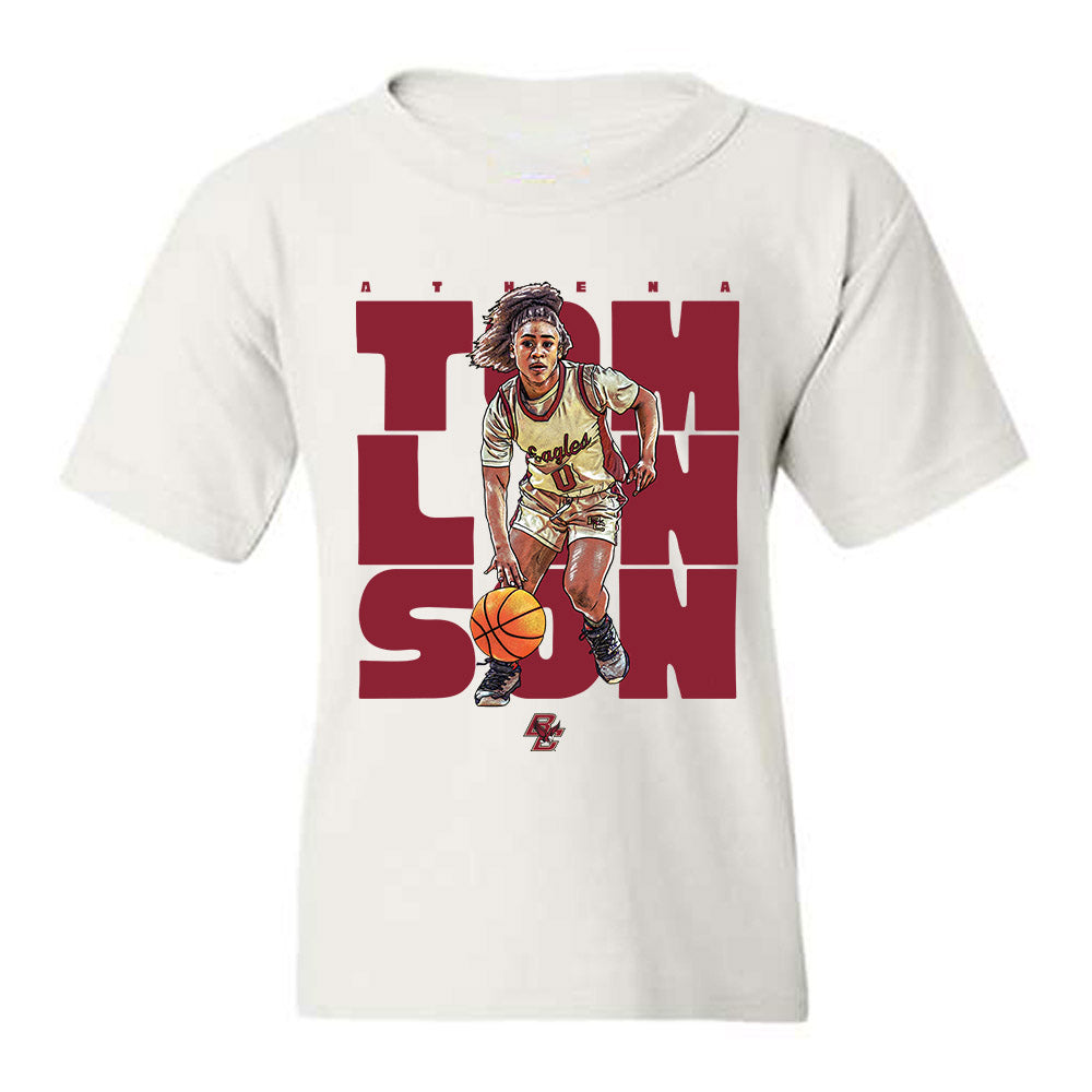 Boston College - NCAA Women's Basketball : Athena Tomlinson - Caricature Youth T-Shirt-0
