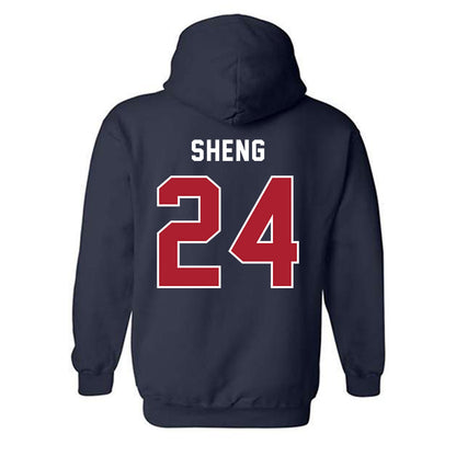 American - NCAA Women's Basketball : Vienn Sheng - Hooded Sweatshirt-1