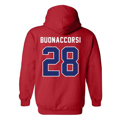 American - NCAA Women's Lacrosse : Samantha Buonaccorsi - Classic Shersey Hooded Sweatshirt-1