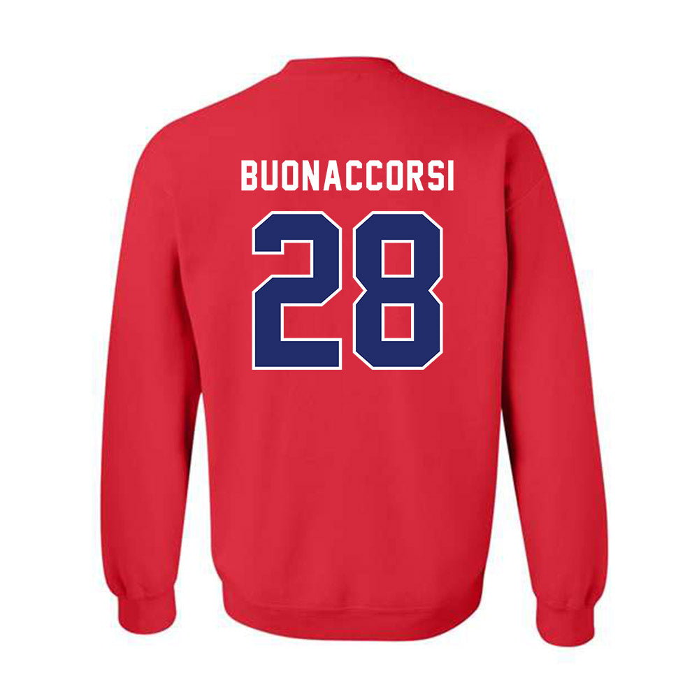 American - NCAA Women's Lacrosse : Samantha Buonaccorsi - Classic Shersey Crewneck Sweatshirt-1