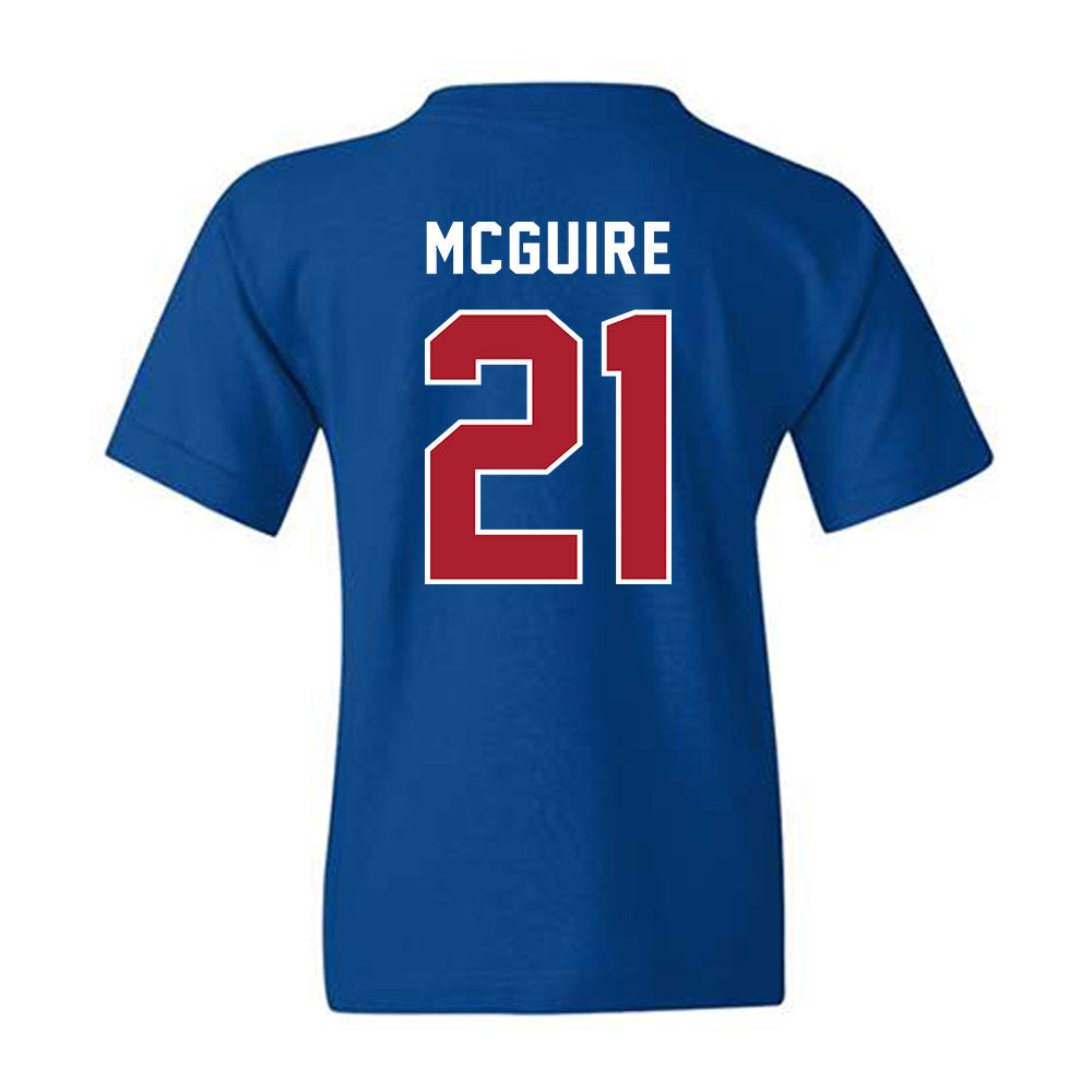 American - NCAA Women's Soccer : Jennifer McGuire - Youth T-Shirt-1