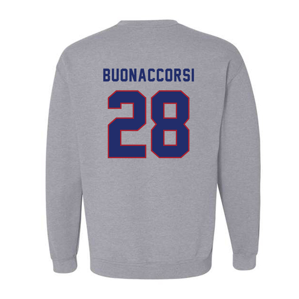 American - NCAA Women's Lacrosse : Samantha Buonaccorsi - Classic Shersey Crewneck Sweatshirt-1