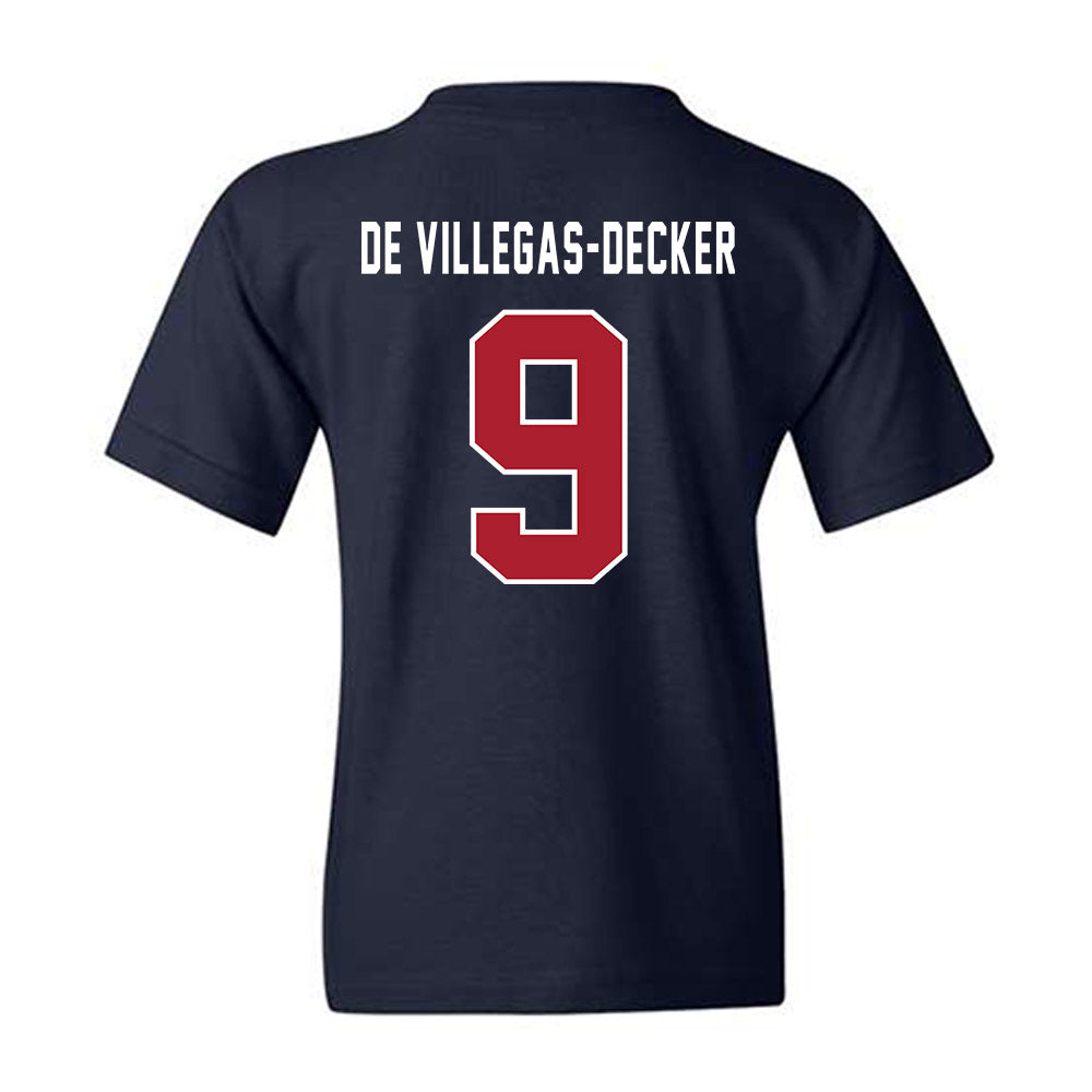 American - NCAA Women's Soccer : Mia De Villegas-Decker - Youth T-Shirt-1