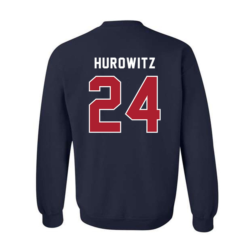 American - NCAA Women's Soccer : Maddie Hurowitz - Crewneck Sweatshirt-1