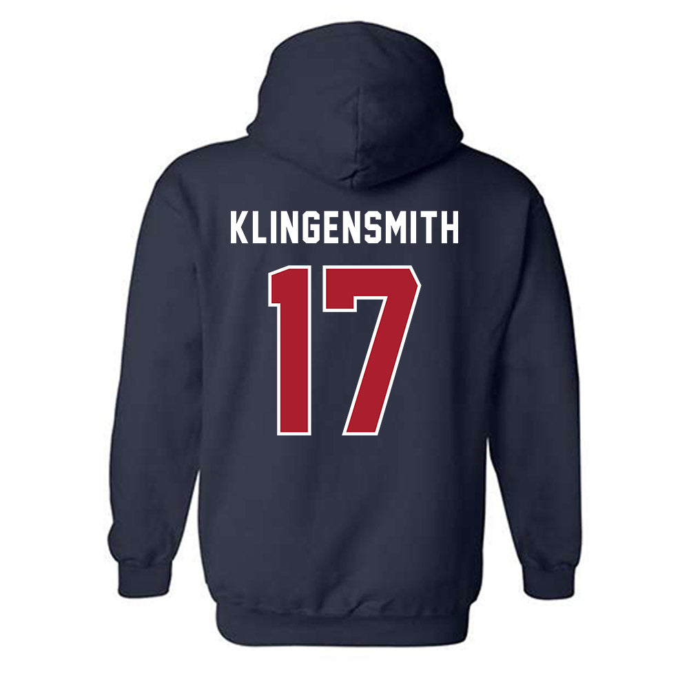 American - NCAA Women's Soccer : Avery Klingensmith - Hooded Sweatshirt-1