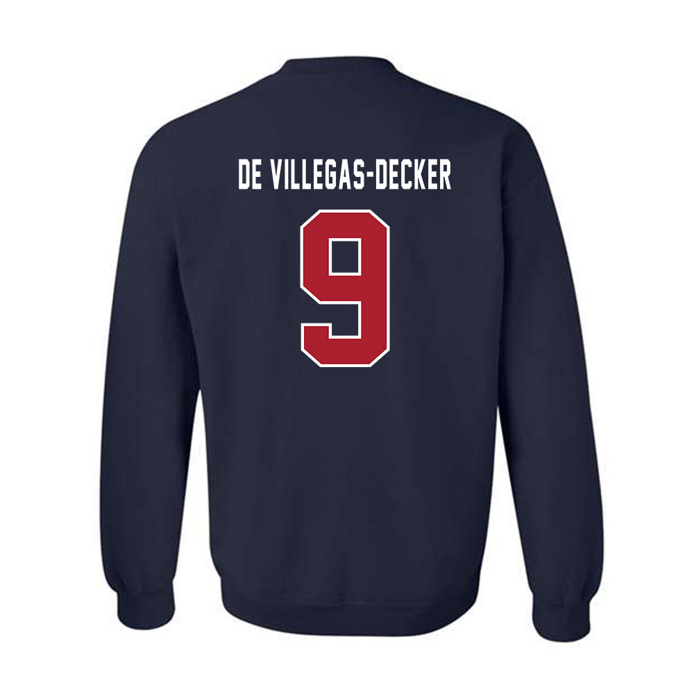 American - NCAA Women's Soccer : Mia De Villegas-Decker - Crewneck Sweatshirt-1