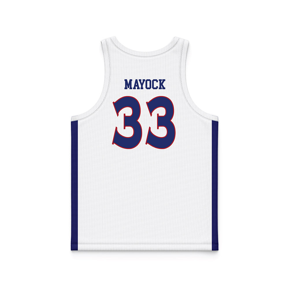 American - NCAA Men's Basketball : Matt Mayock - White Basketball Jersey-1