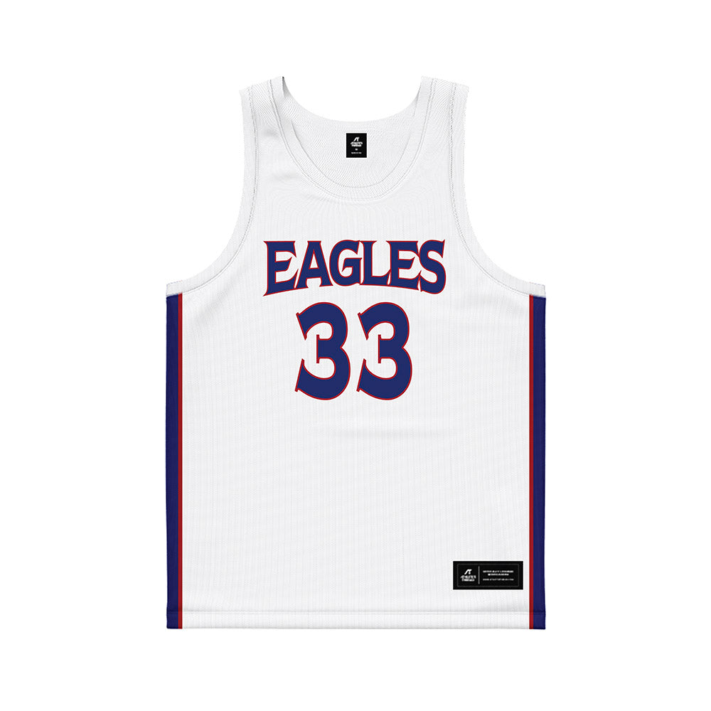 American - NCAA Men's Basketball : Matt Mayock - White Basketball Jersey-0