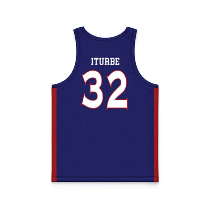 American - NCAA Men's Basketball : Julen Iturbe - Blue Basketball Jersey-1
