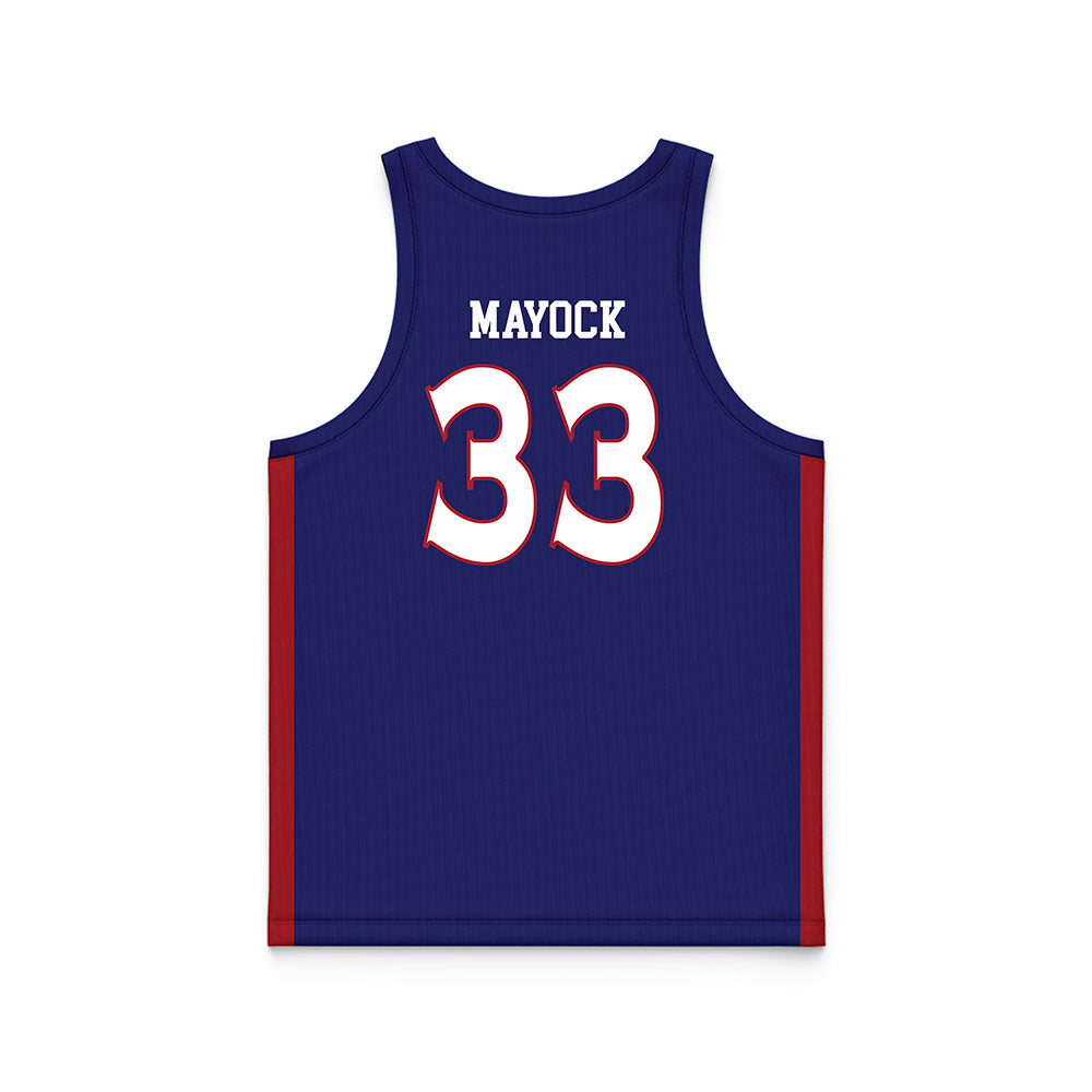 American - NCAA Men's Basketball : Matt Mayock - Blue Basketball Jersey-1