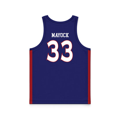 American - NCAA Men's Basketball : Matt Mayock - Blue Basketball Jersey-1