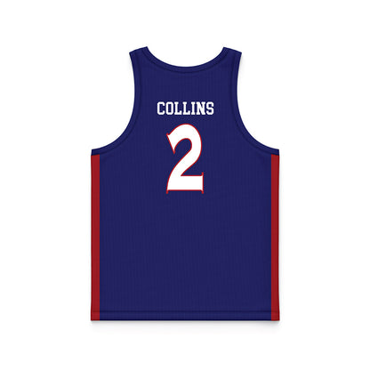 American - NCAA Men's Basketball : Madden Collins - Blue Basketball Jersey-1