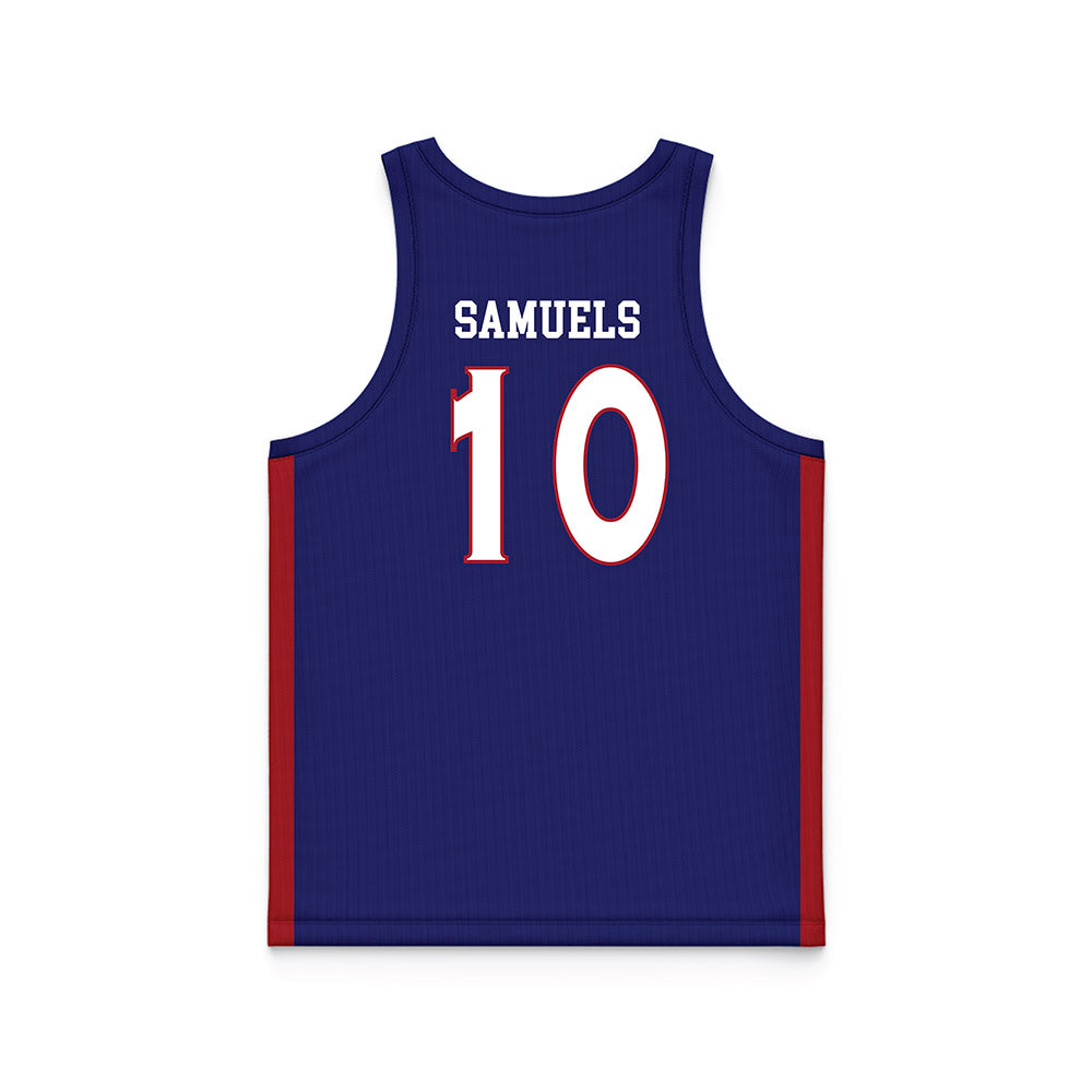American - NCAA Men's Basketball : Adrian Samuels - Blue Basketball Jersey-1