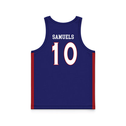 American - NCAA Men's Basketball : Adrian Samuels - Blue Basketball Jersey-1