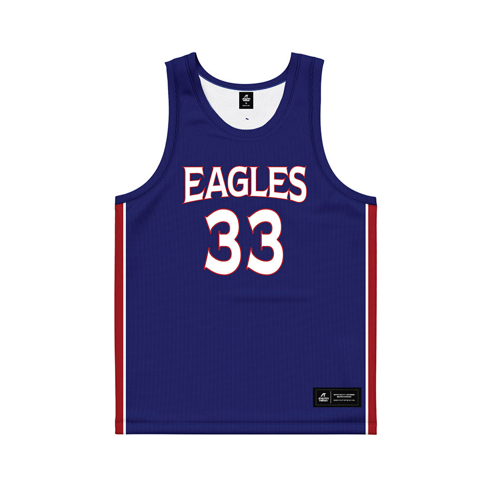 American - NCAA Men's Basketball : Matt Mayock - Blue Basketball Jersey-0