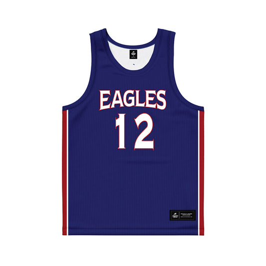 American - NCAA Men's Basketball : Geoff Sprouse - Blue Basketball Jersey-0