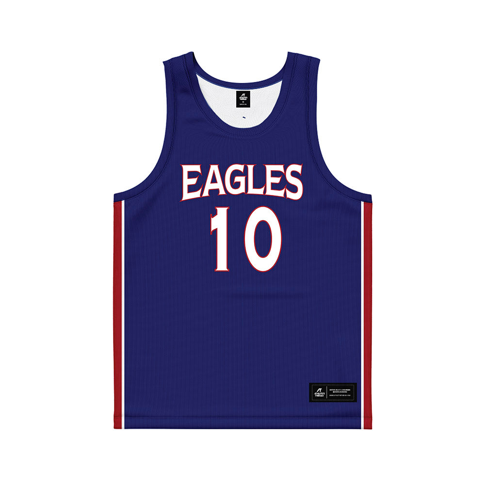 American - NCAA Men's Basketball : Adrian Samuels - Blue Basketball Jersey-0