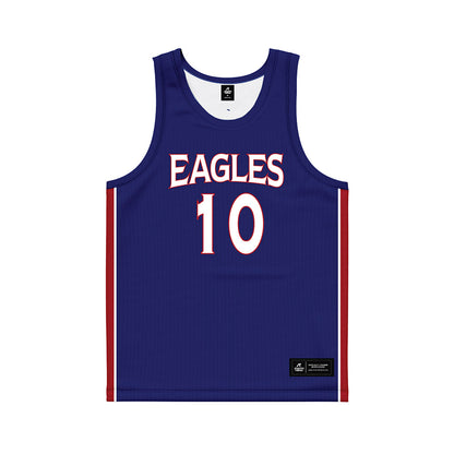 American - NCAA Men's Basketball : Adrian Samuels - Blue Basketball Jersey-0