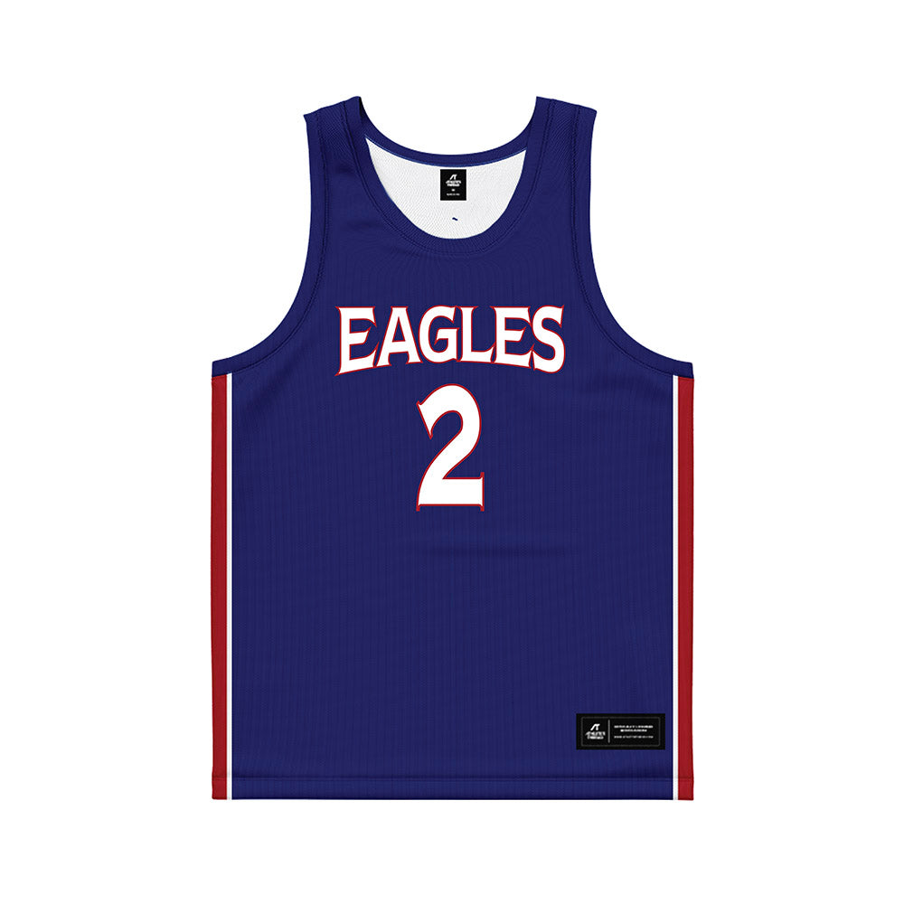 American - NCAA Men's Basketball : Madden Collins - Blue Basketball Jersey-0