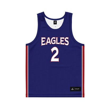 American - NCAA Men's Basketball : Madden Collins - Blue Basketball Jersey-0