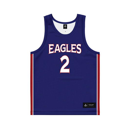 American - NCAA Men's Basketball : Madden Collins - Blue Basketball Jersey-0