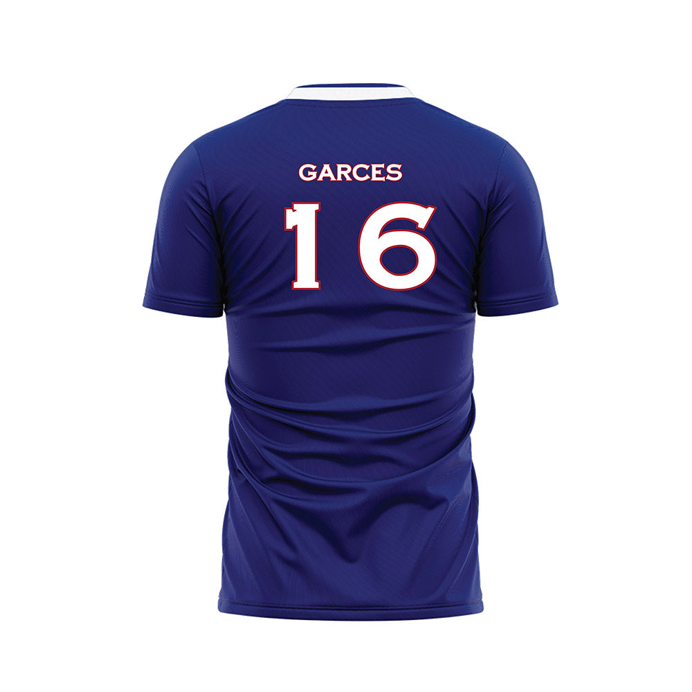 American - NCAA Men's Soccer : Sebastian Garces - Purple Soccer Jersey-1