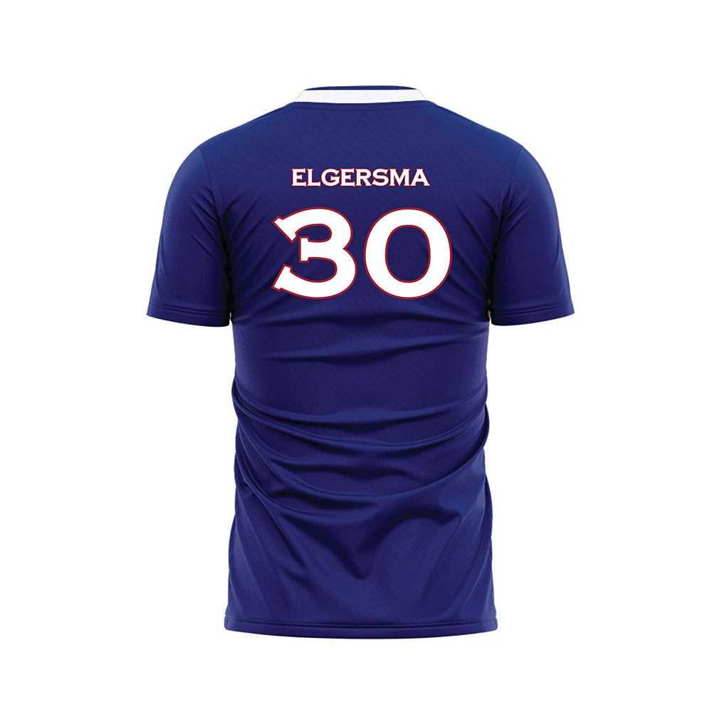 American - NCAA Men's Soccer : Troy Elgersma - Purple Soccer Jersey-1