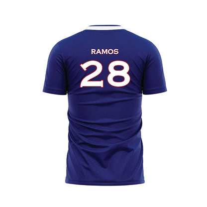 American - NCAA Men's Soccer : Brian Ramos - Purple Soccer Jersey-1