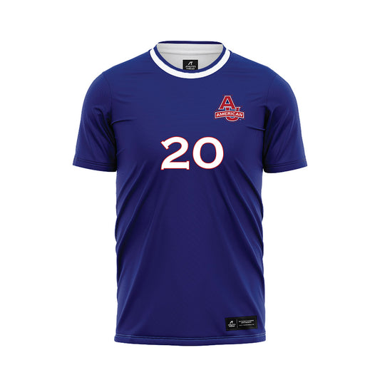American - NCAA Men's Soccer : Mustapha Sowe - Purple Soccer Jersey-0