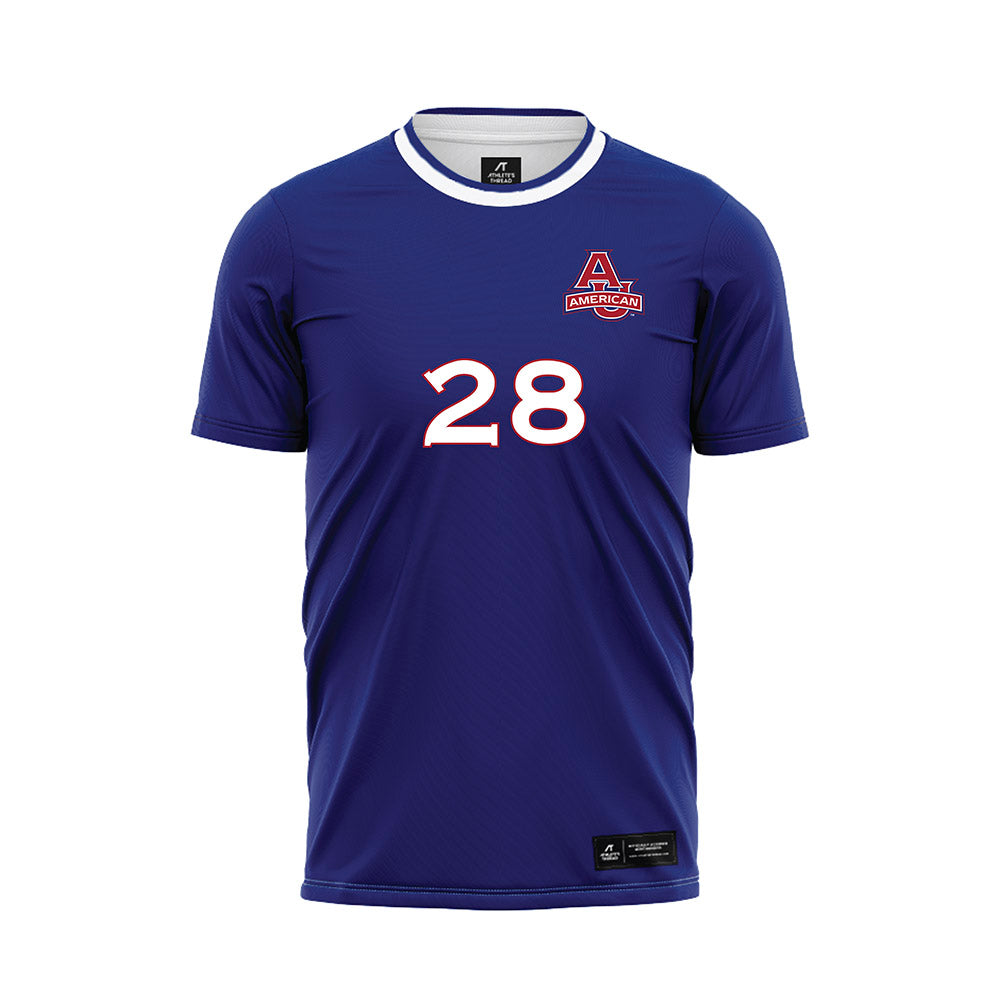 American - NCAA Men's Soccer : Brian Ramos - Purple Soccer Jersey-0