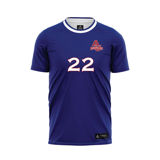 American - NCAA Men's Soccer : Toshi Davis - Purple Soccer Jersey-0