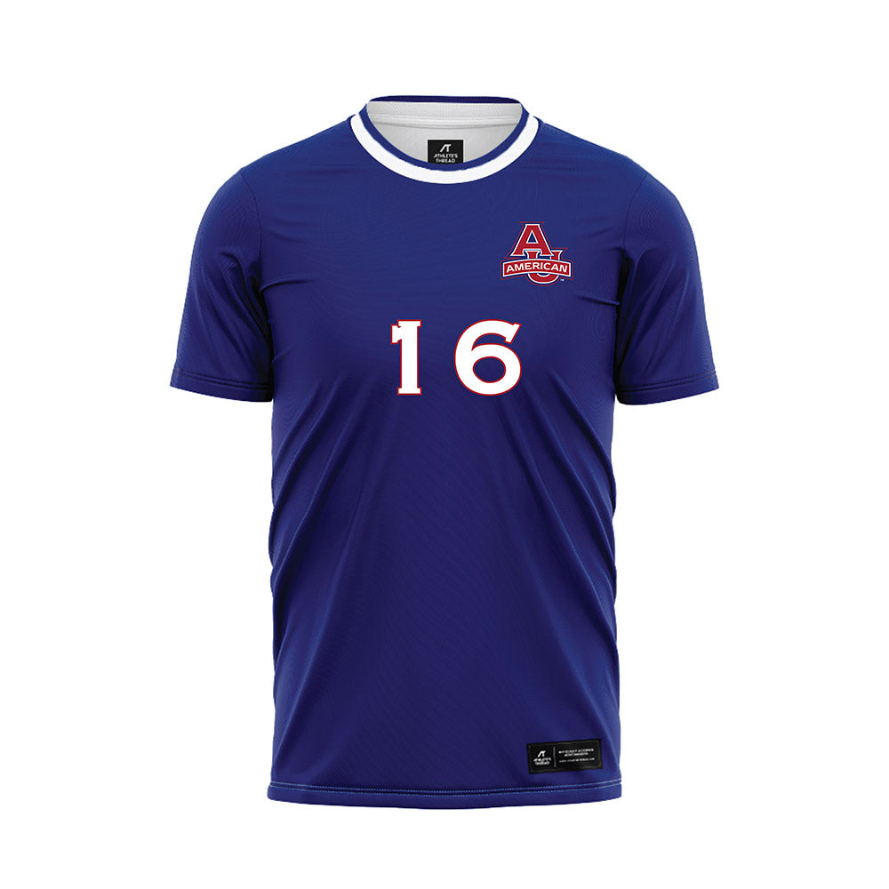 American - NCAA Men's Soccer : Sebastian Garces - Purple Soccer Jersey-0