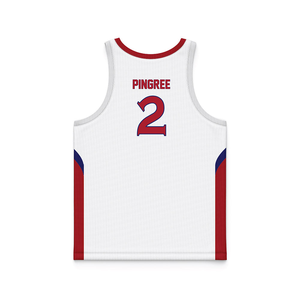 American - NCAA Women's Basketball : Ellie Pingree - White Basketball Jersey-1